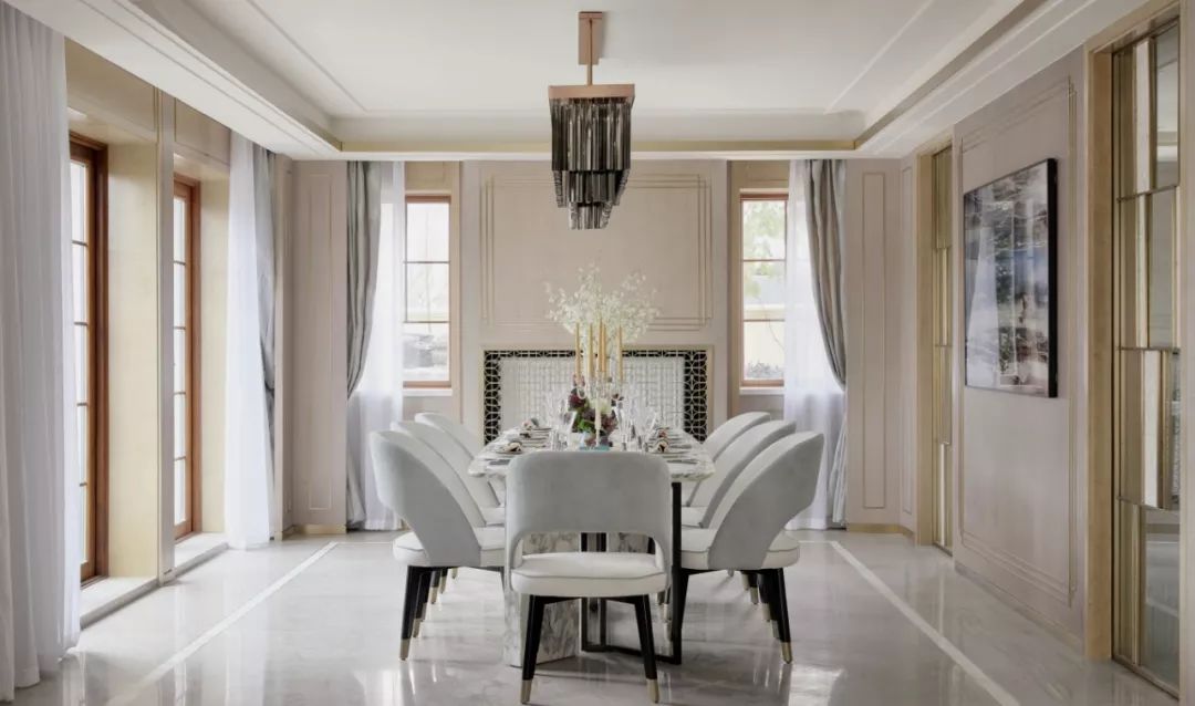装修案例现代轻奢风格室内装修效果图-餐厅 装修案例现代轻奢风格室内装修效果图-餐厅